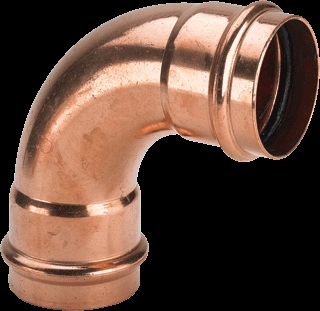 Bocht press 90° 15x15mm koper (Viega)